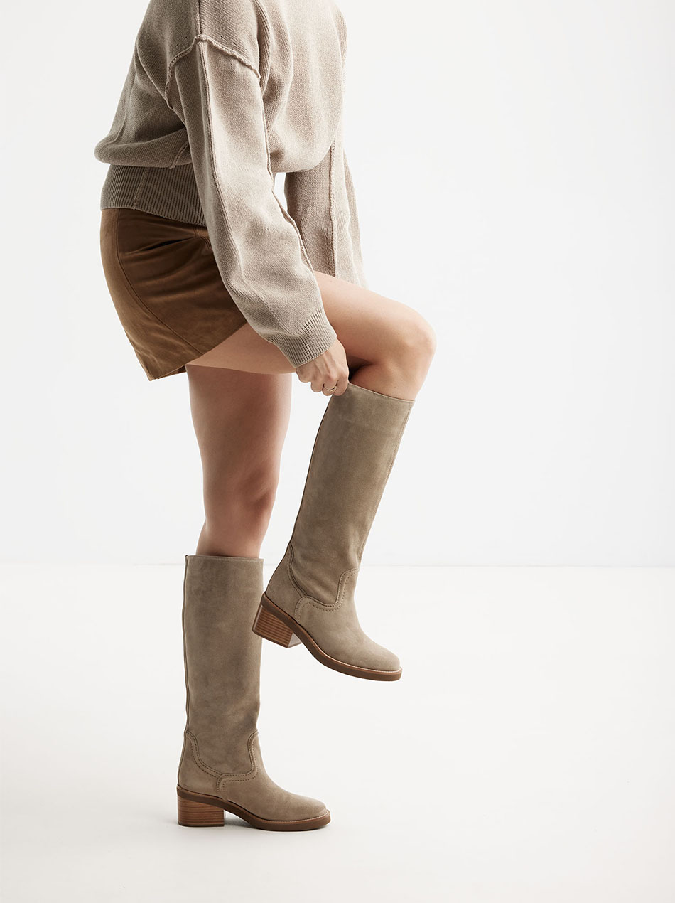 Cassy Boot Taupe Suede Boots for Women